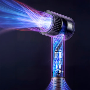 Secador de pelo con 1400W de potencia, modo frío y 3 niveles de aire caliente, todas ellas con 3 velocidades.