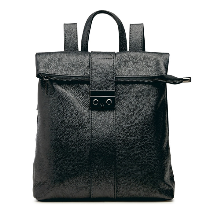 Borse Donna colore Nero-in pelle Made in Italy 38x33x14cm