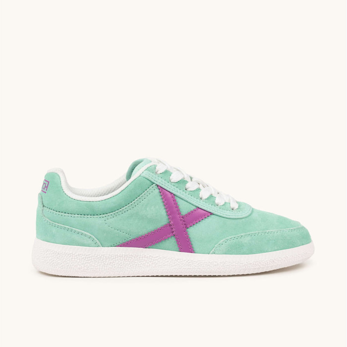 Zapatilla de Ante en Color Verde Agua MUNICH RUMBA WMN 22