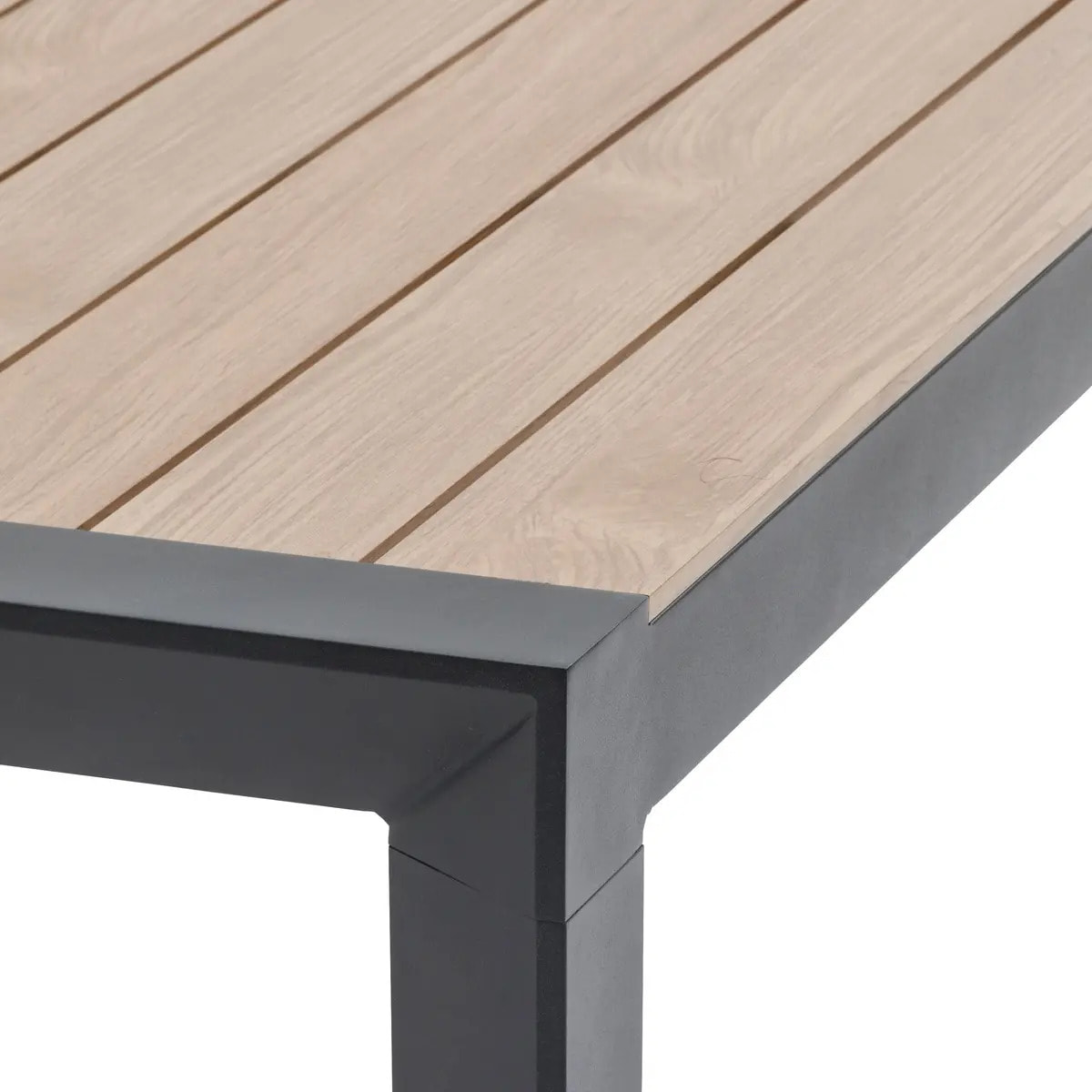 Table de jardin "Évasion" effet bois honey & graphite 12 places lates en aluminium