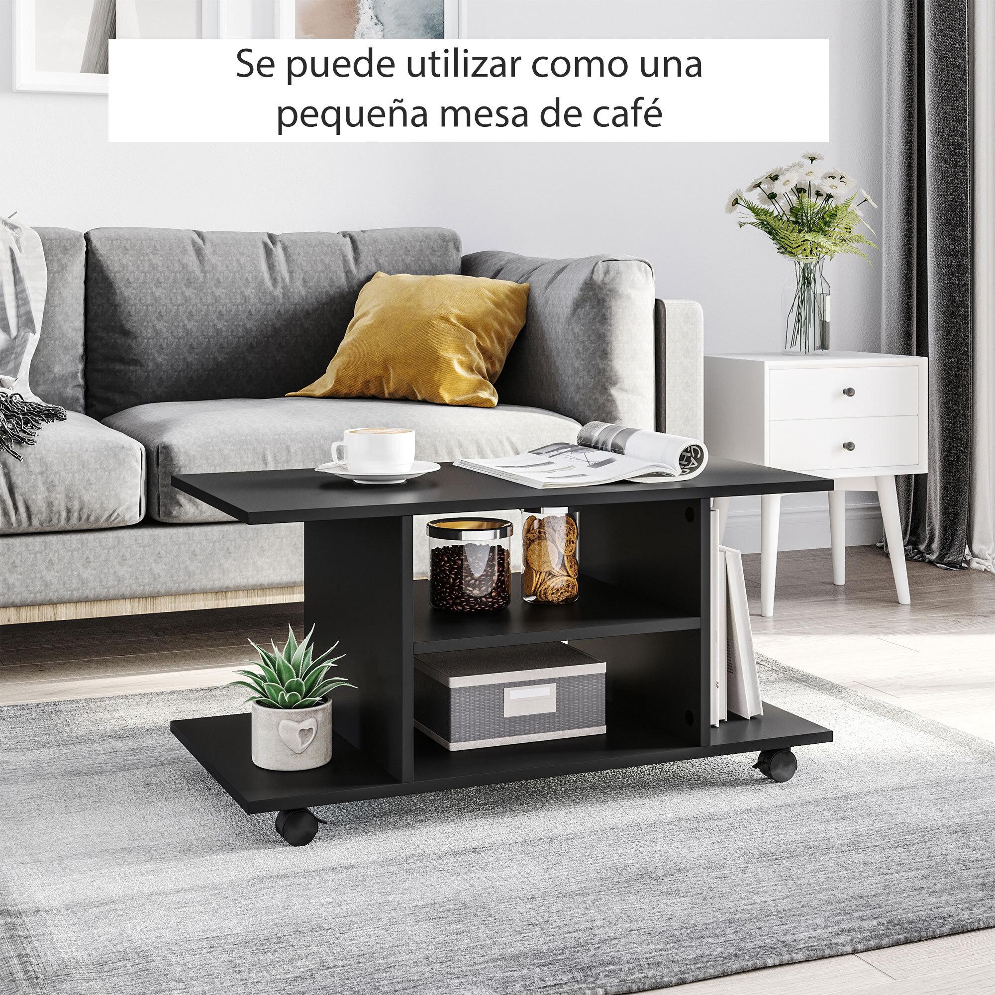 Mesa para TV con Bloqueo de Madera 80x40x40 cm Negro