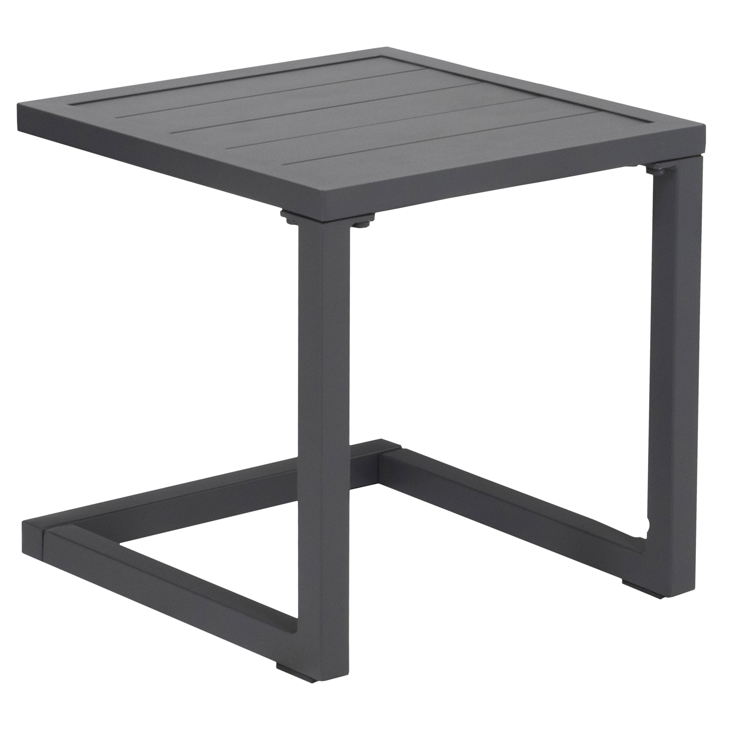 Set bain de soleil et table d'appoint BARBADOS en textilène gris - aluminium gris anthracite