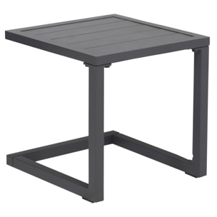Set bain de soleil et table d'appoint BARBADOS en textilène gris - aluminium gris anthracite