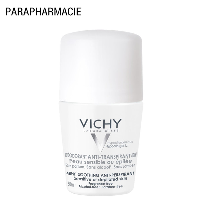 Anti-Transpirant 48H - Roll-On Déodorant Peaux Sensibles 2x50 ml