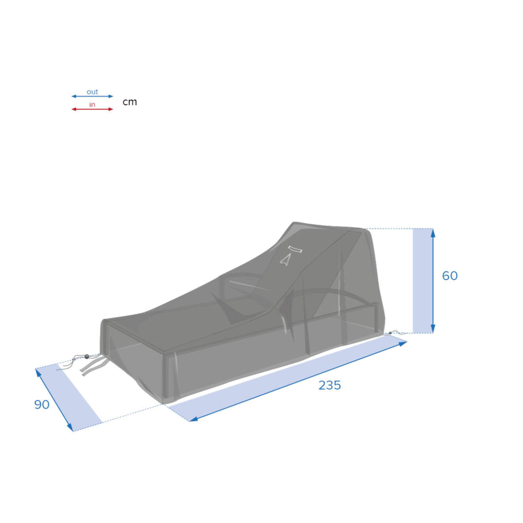 Housse de protection "Hambo" pour transat L 235x90x60cm en polyester