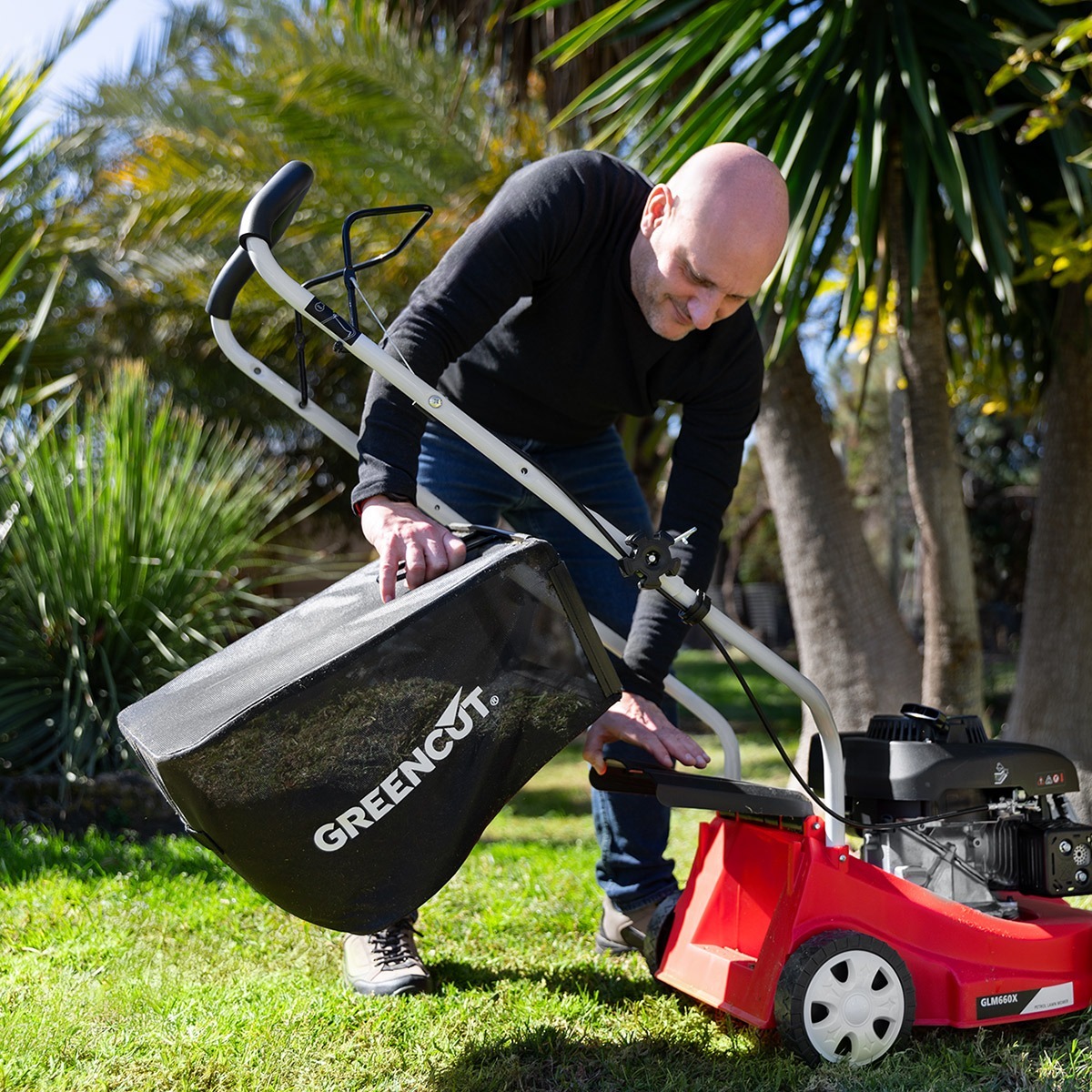 Cortacésped de gasolina motor de 4 tiempos OHV refrigerado por aire de 139cc y 5cv  - Greencut GLM660X