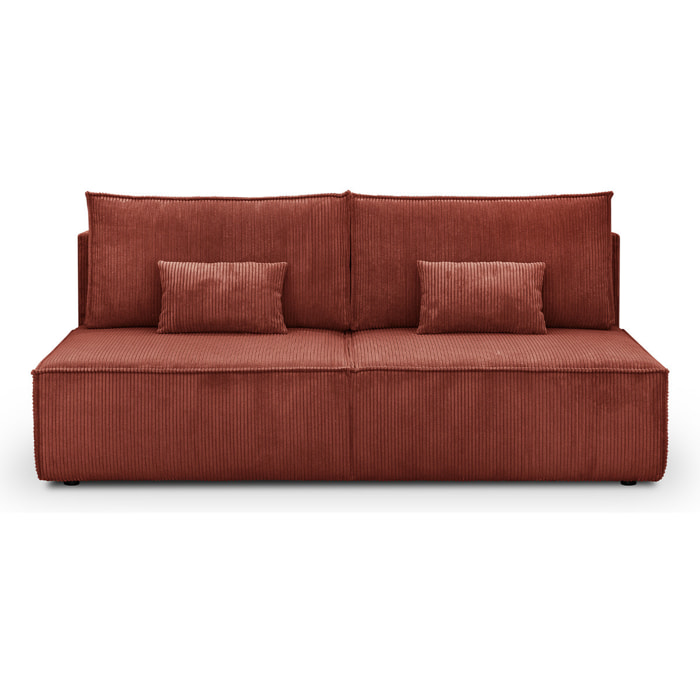 Canapé convertible 3 places en velours côtelé - MILLA