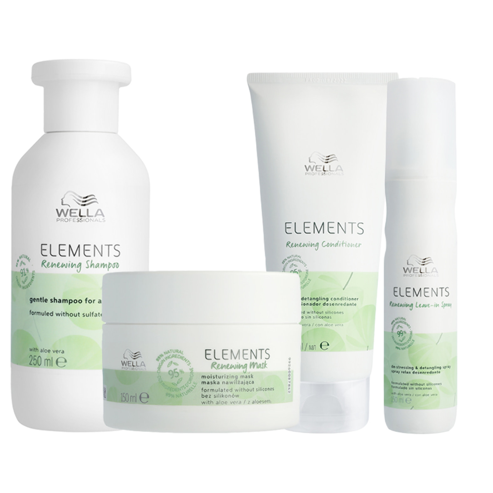 WELLA PROFESSIONALS Kit Elements Renewing Shampoo 250ml + Mask 150ml + Conditioner 200ml +  Leave-In Spray 150ml