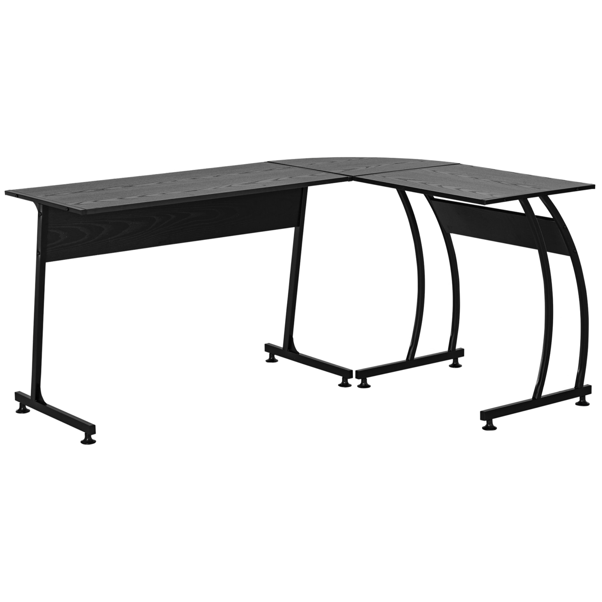 Mesa de Ordenador en Forma L Minimalista 112,5x152x74cm Negro