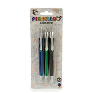 SET DI 3 PENNE A CLIP IN METALLO IN 3 COLORI