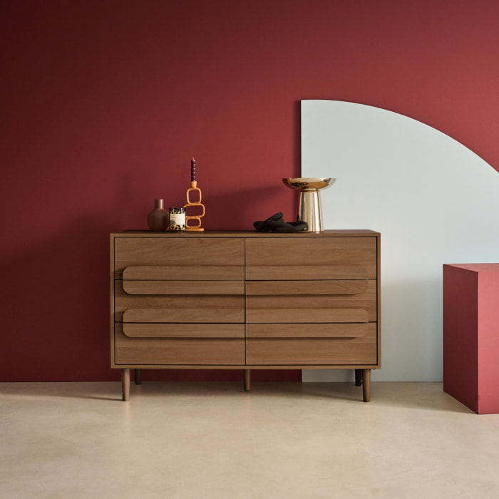 Commode vintage décor bois 6 tiroirs JULIANA
