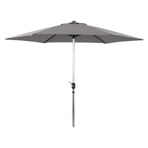 Parasol jardin droit Alu "Sol" - Rond - Ø 3m - Gris