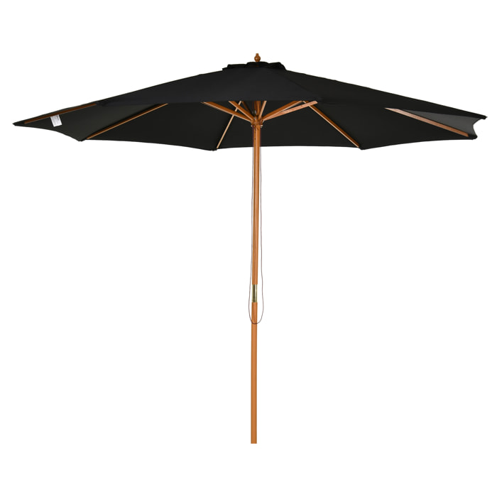 Parasol Ajustable Fácil De Transportar Ø3x2,5m Negro