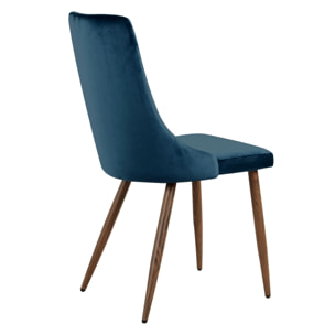 Lot de 2 chaises en velours bleu - Vinni