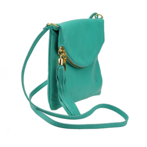 Borse Donna colore Verde-in pelle Made in Italy 18x20x2cm