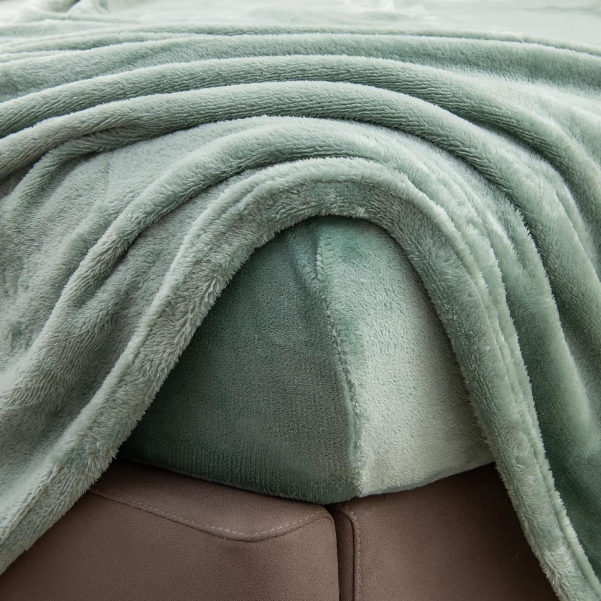 Well Home Manta Polar Coral de 250 GSM, 100% Poliéster Color Verde Claro