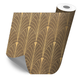 Stickers adhesivos de CERAMIKO - Madera y art-decó dorado 80x210