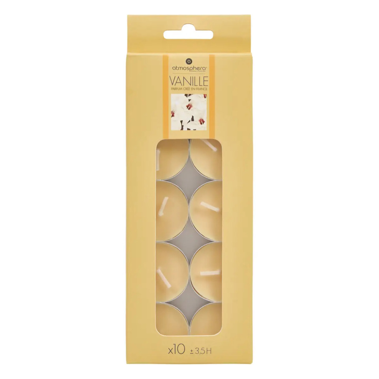 Lot de 10 bougies parfumées vanille 150g