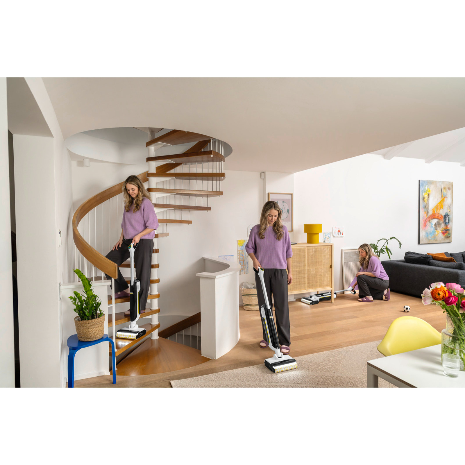 Aspirateur balai laveur sans fil Karcher FCV 5 Agile Care + passe sous les meuble - nettoie les bords