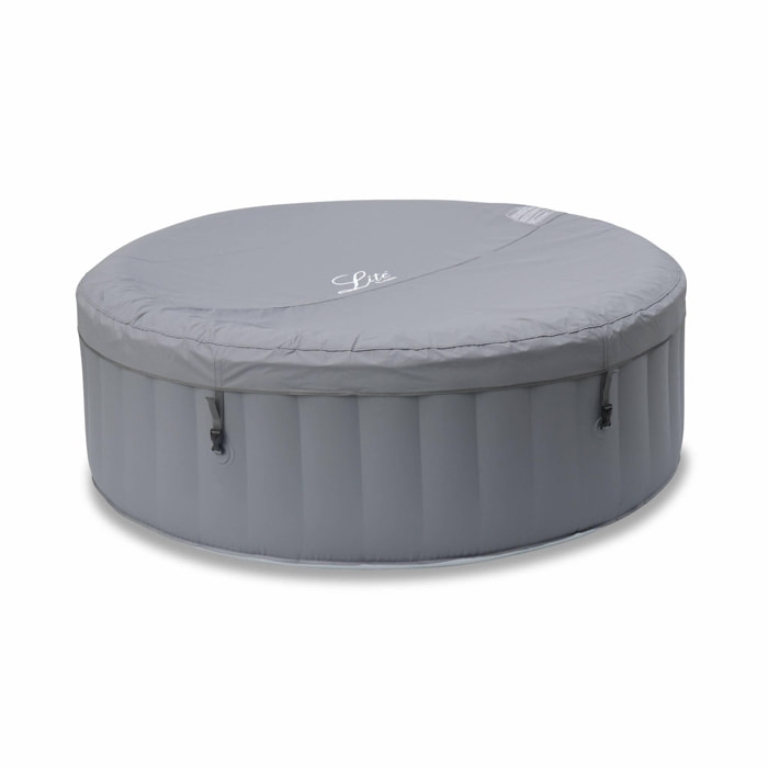 Spa MSPA gonflable rond – Kili 4 gris 4 places - système anti-gel et de désinfection UVC + bâche. 180 cm. pompe. chauffage. gonfleur. filtre