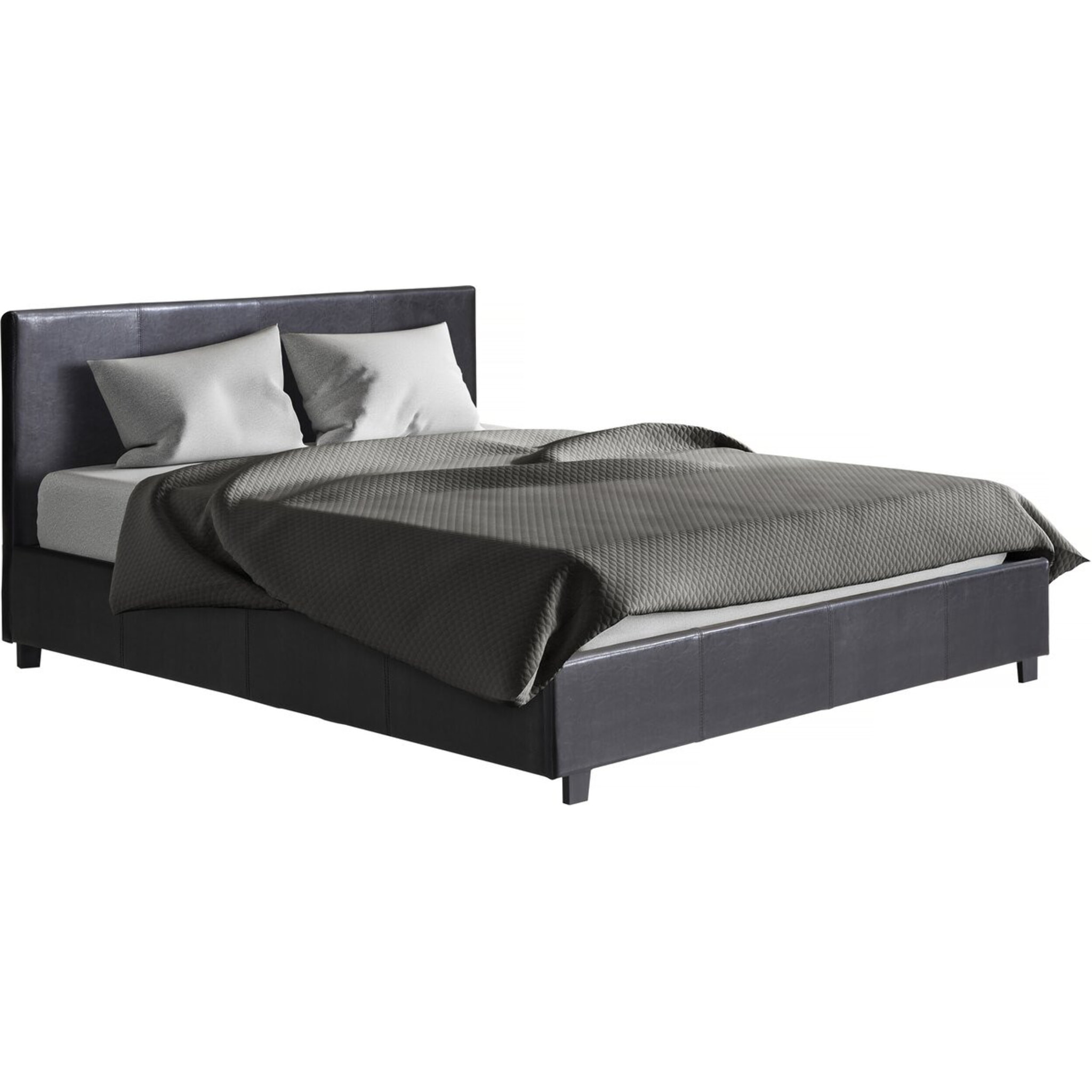 Lit double avec coffre "Carla" - 140 x 190 cm - Noir