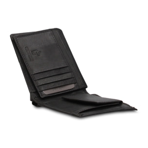 Portafoglio uomo in vera pelle - Modello Aosta - Casual - 12.0 x 10.0 x 2.5 cm