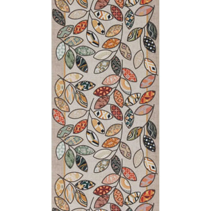 Passatoia tappeto cucina bagno ingresso multiuso, disegno foglie stile naturale