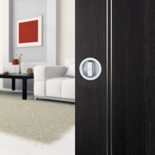 Set 1 aluminium pour porte coulissante 4920 F249 ronde aspect chromé brillant, aveugle sans gâche, cuvette + doigt - HOPPE - 3948041