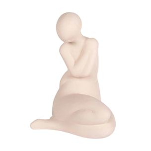 Figura Mujer Ceramica Rosa 19x18x27 Cm