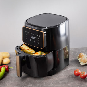 Bergner COPPERLY Freidora de aire 1800W 6.9L - 8 programas - Revestimiento Cerámico - Ajuste de temperatura 80-200°C - Temporizador hasta 30 min