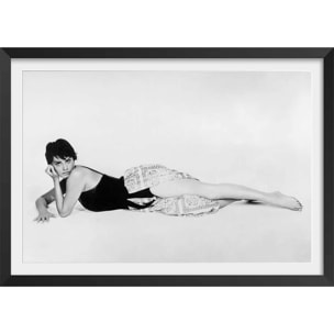 Affiche photo iconiques - Sophia Loren -La péniche du bonheur, 1958 Affiche + cadre en bois - Noir