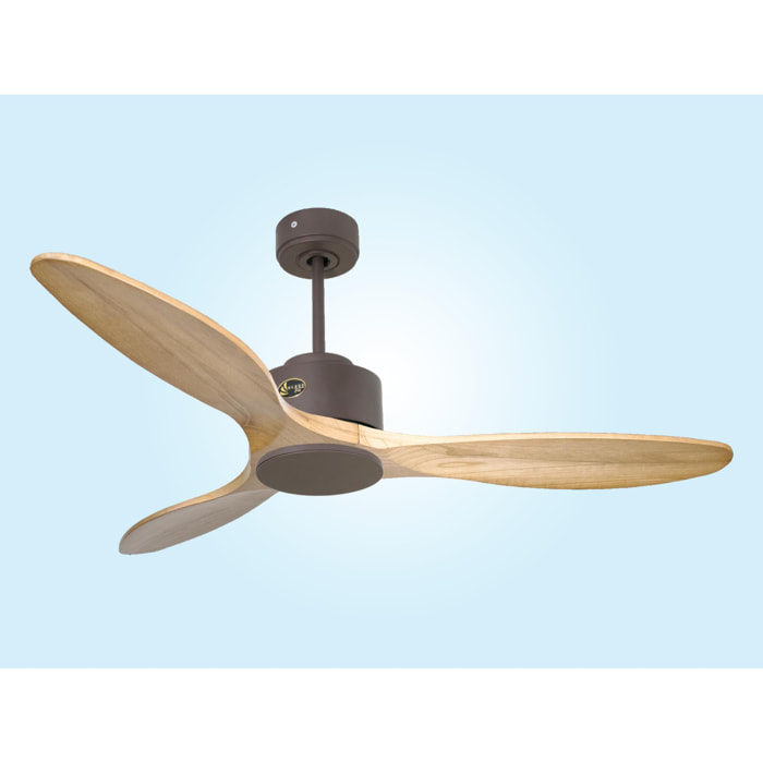 Ventilateur de plafond ø132 cm avec Wifi Réversible Hypersilence 40   W Chocolat