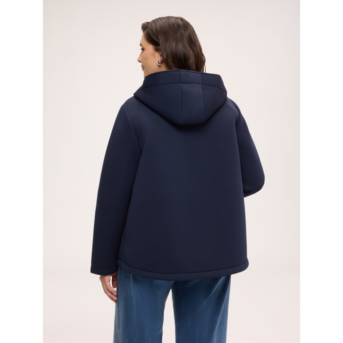 Fiorella Rubino - Giacca in scuba con cappuccio - Blu