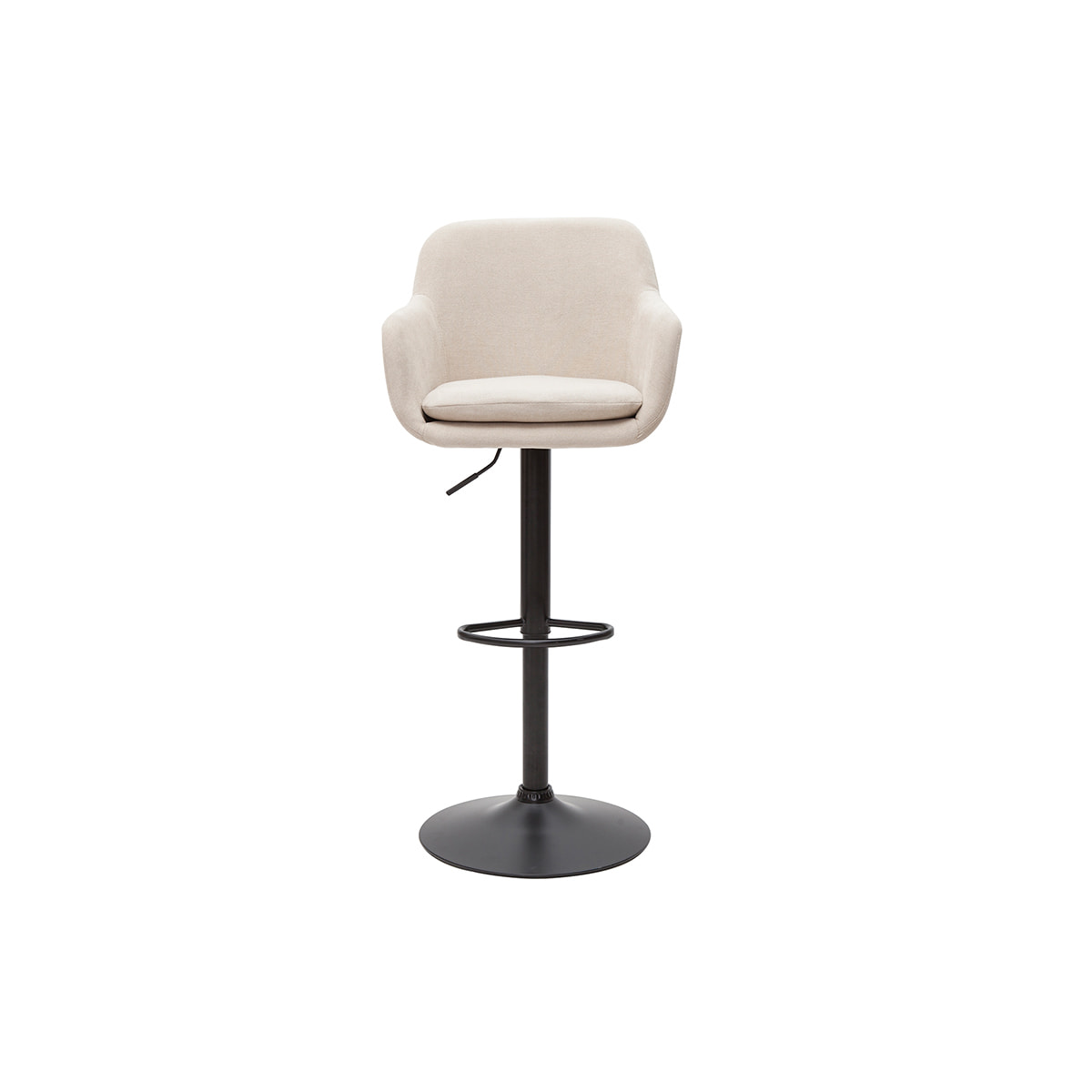 Tabourets de bar réglables tissu effet velours beige et métal (lot de 2) AMIKA