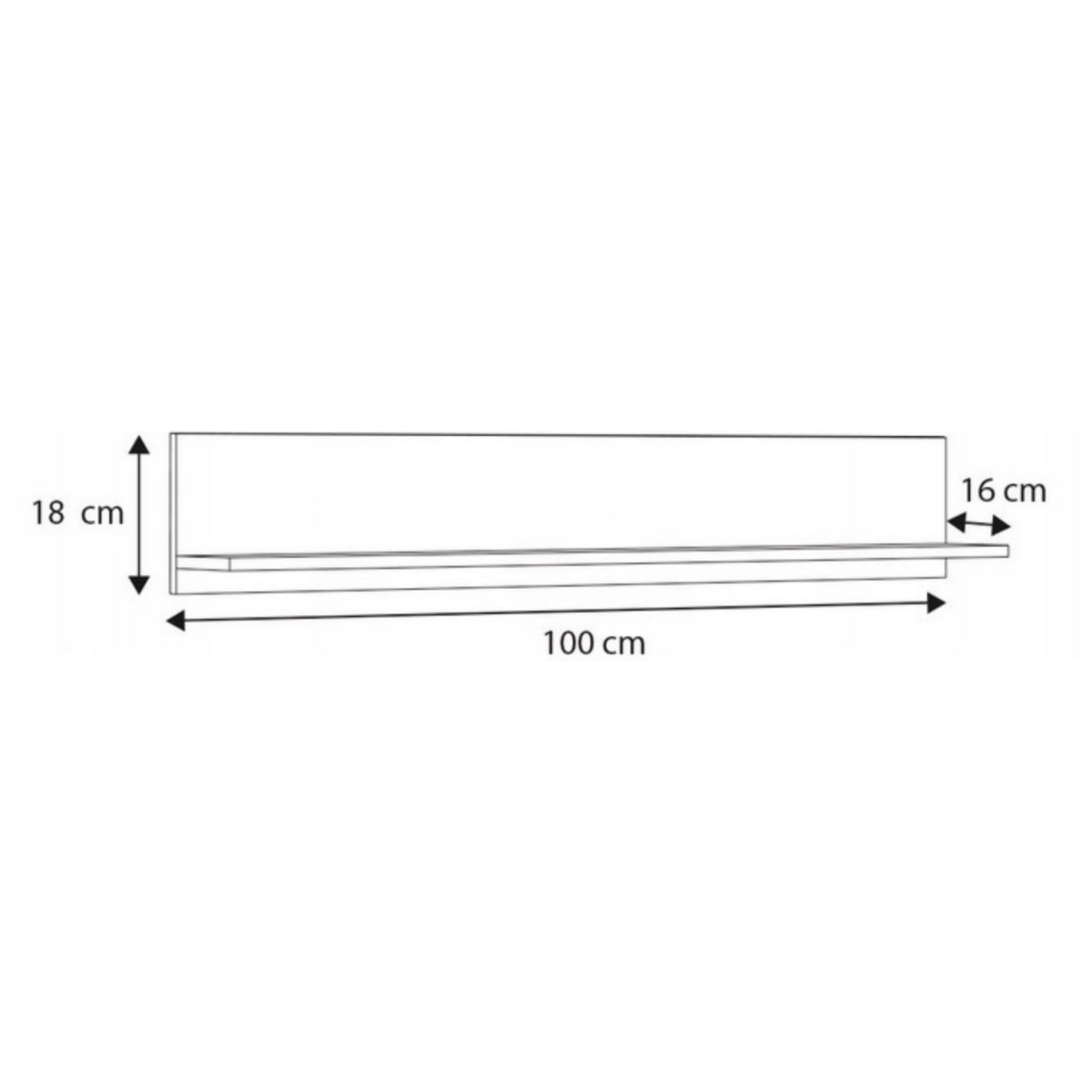 Mensola a muro Shelf 100 cm in rovere sonoma
