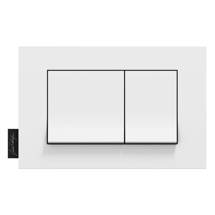 Plaque de commande JACOB DELAFON, double touches rectangulaires, Blanc brillant