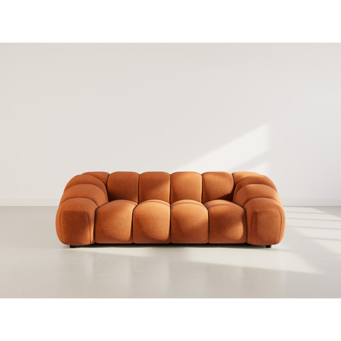 Ava - canapé 3 places en velours texturé - Terracotta