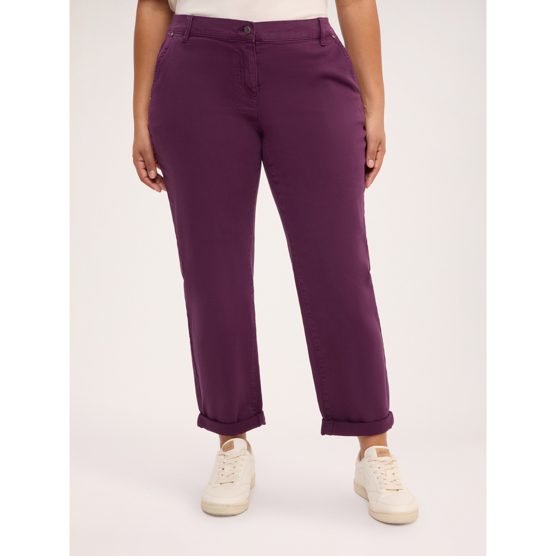 Fiorella Rubino - Pantaloni chino in misto cotone - Viola