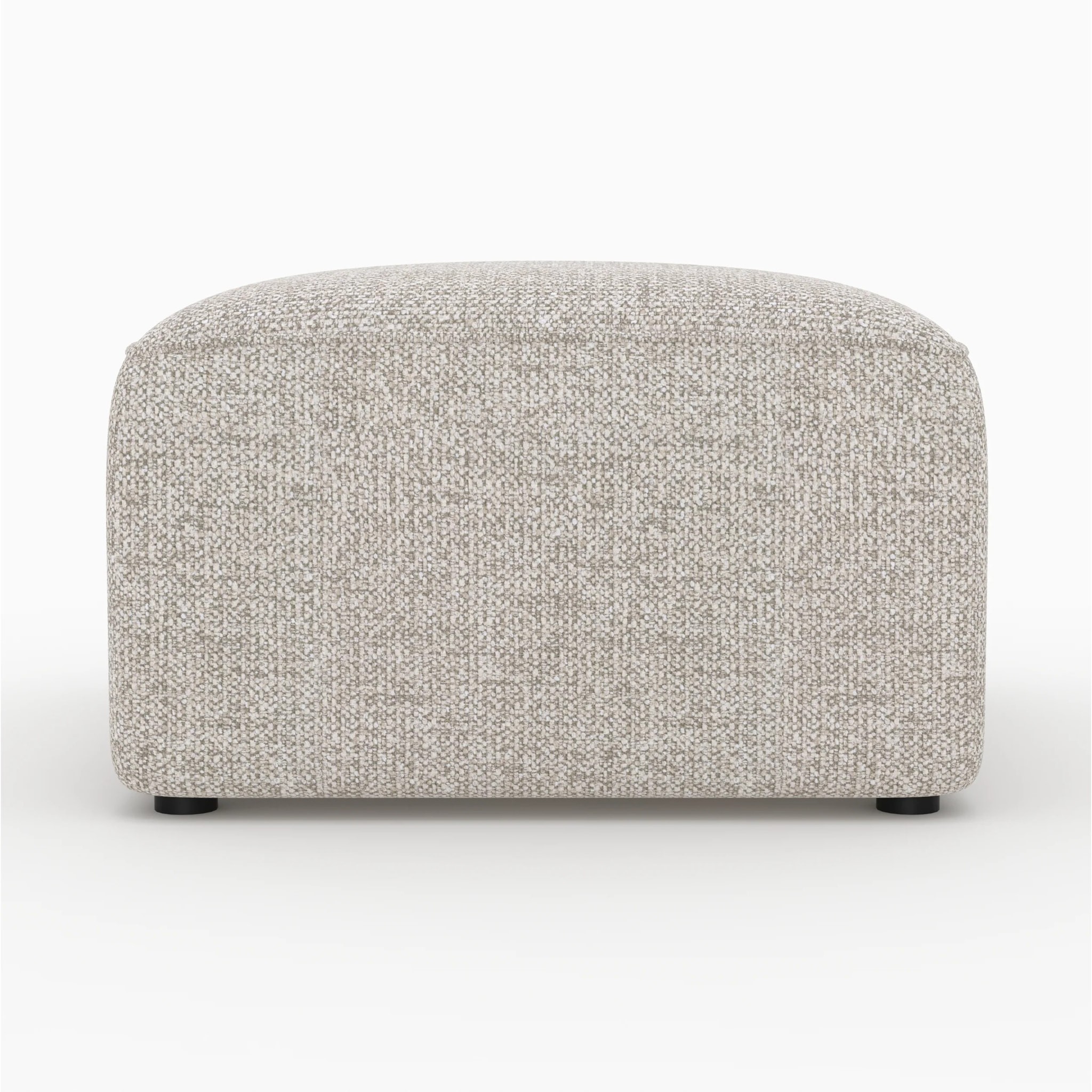 Pouf rectangulaire pour canapé modulable en tissu beige - Hestia