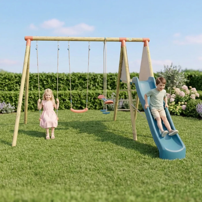 Balançoire en bois 2,30 m Topwood YAKI 2 - 6 enfants
