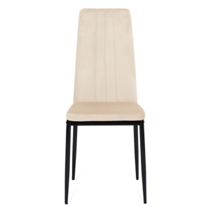 Chaises Jade en velours et pieds noirs - Mix color - Crème, gris clair, gris foncé, rose