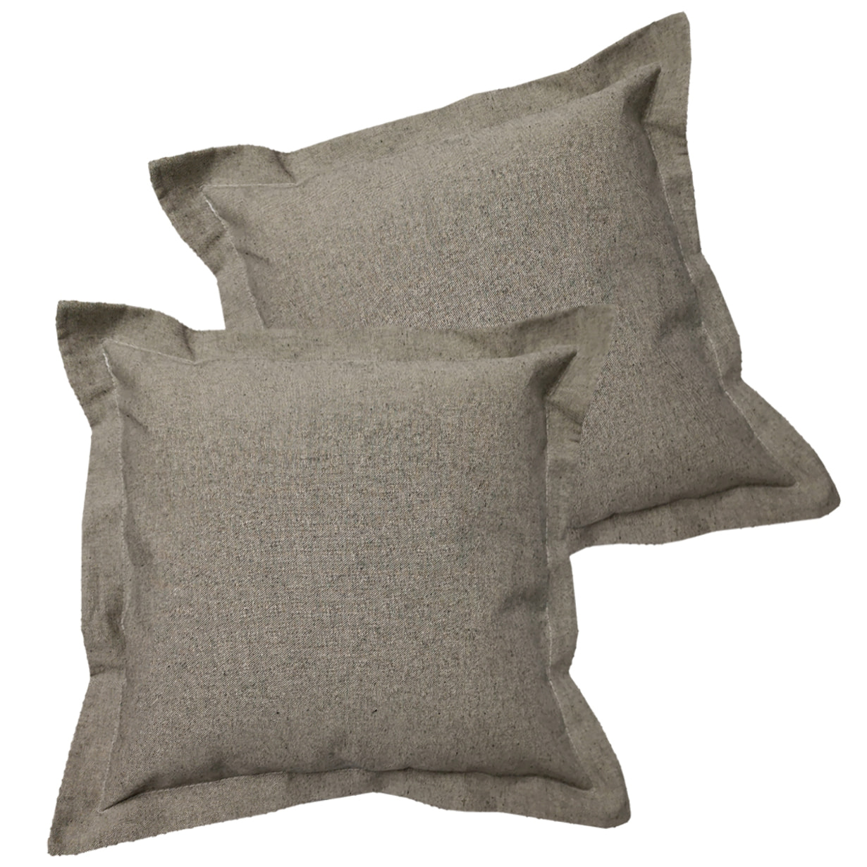 Coppia cuscini arredo antracite fodera 100% cotone riciclato imbottitura 100% polistere