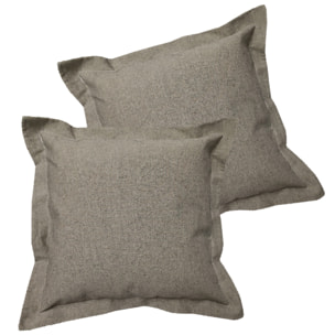Coppia cuscini arredo antracite fodera 100% cotone riciclato imbottitura 100% polistere