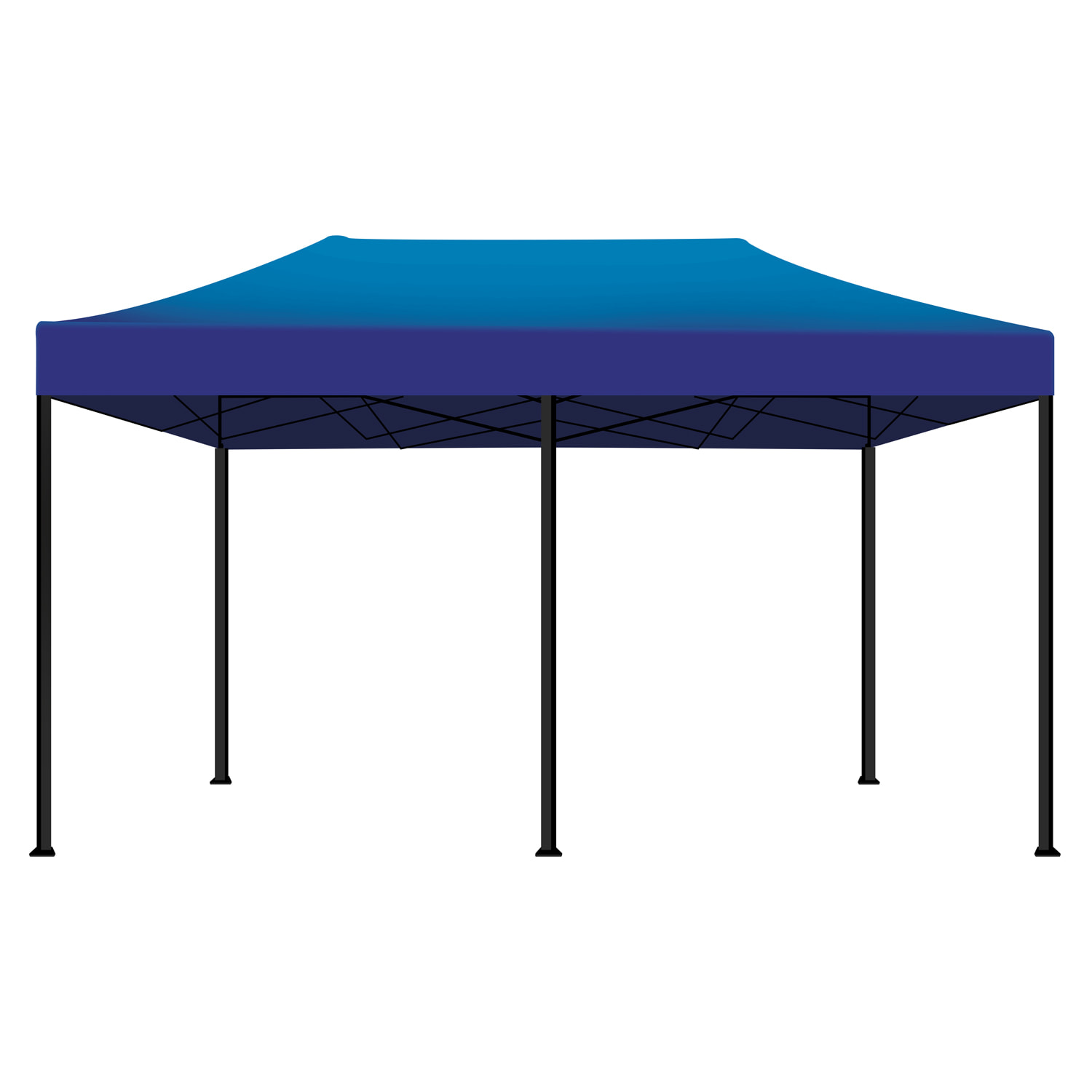 Taman Tenda / Gazebo Giardino 3X6 Impermeabile Pieghevole Per Fiere E Mercati Con Teli Laterali Colore Blu