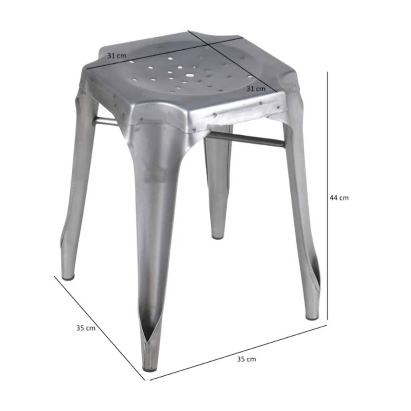 Tabouret en métal noir au style Industriel - STEAL