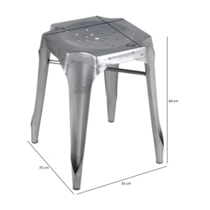 Tabouret en métal noir au style Industriel - STEAL