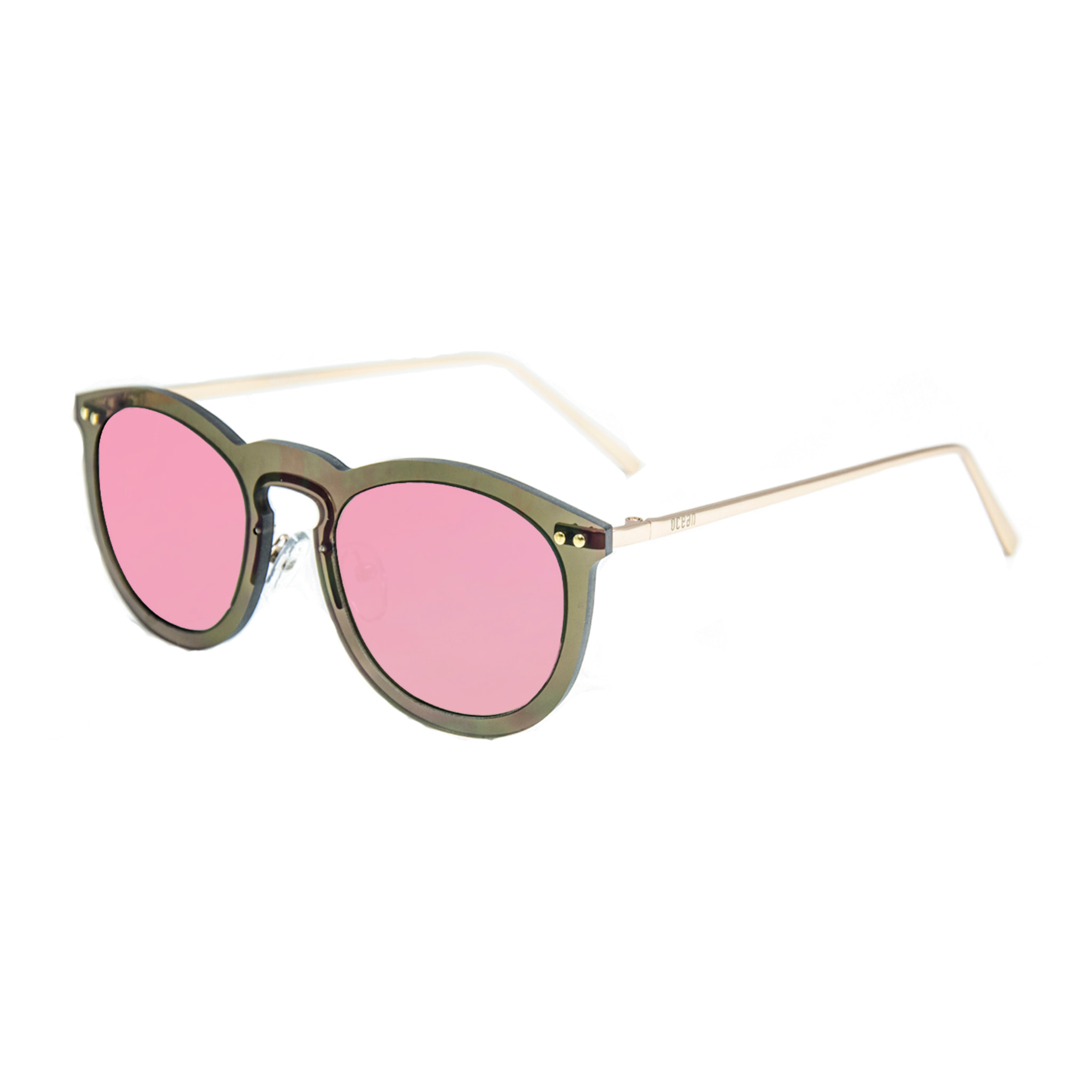 Gafas de sol OCEAN BERLIN - Marrón transparente / Rosa y patillas de metal dorado mate con patillas doradas