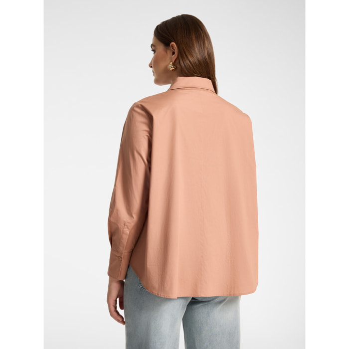 Elena Mirò - Camicia in popeline con ricami - Rosa