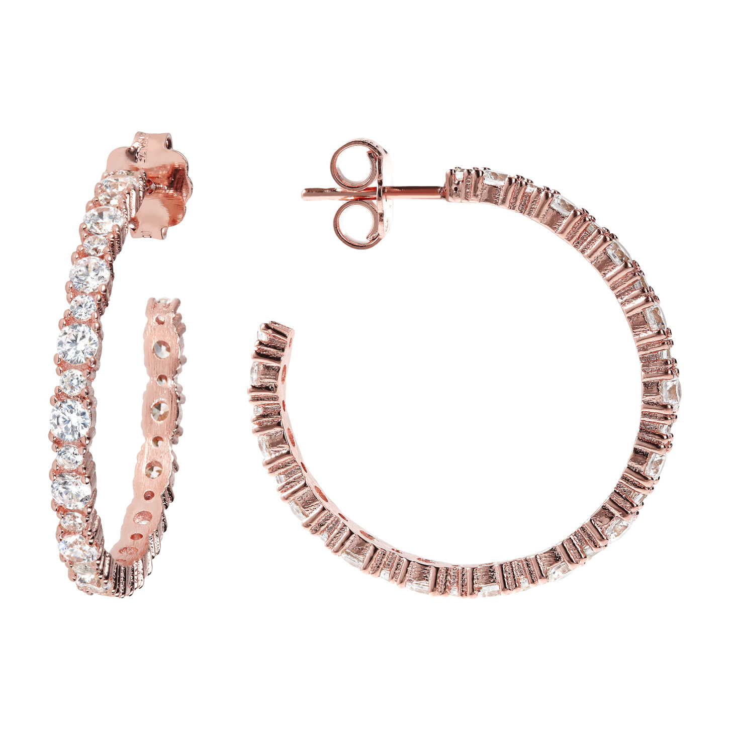 Orecchini a Cerchio con Cubic Zirconia Alternate