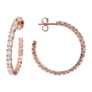 Orecchini a Cerchio con Cubic Zirconia Alternate
